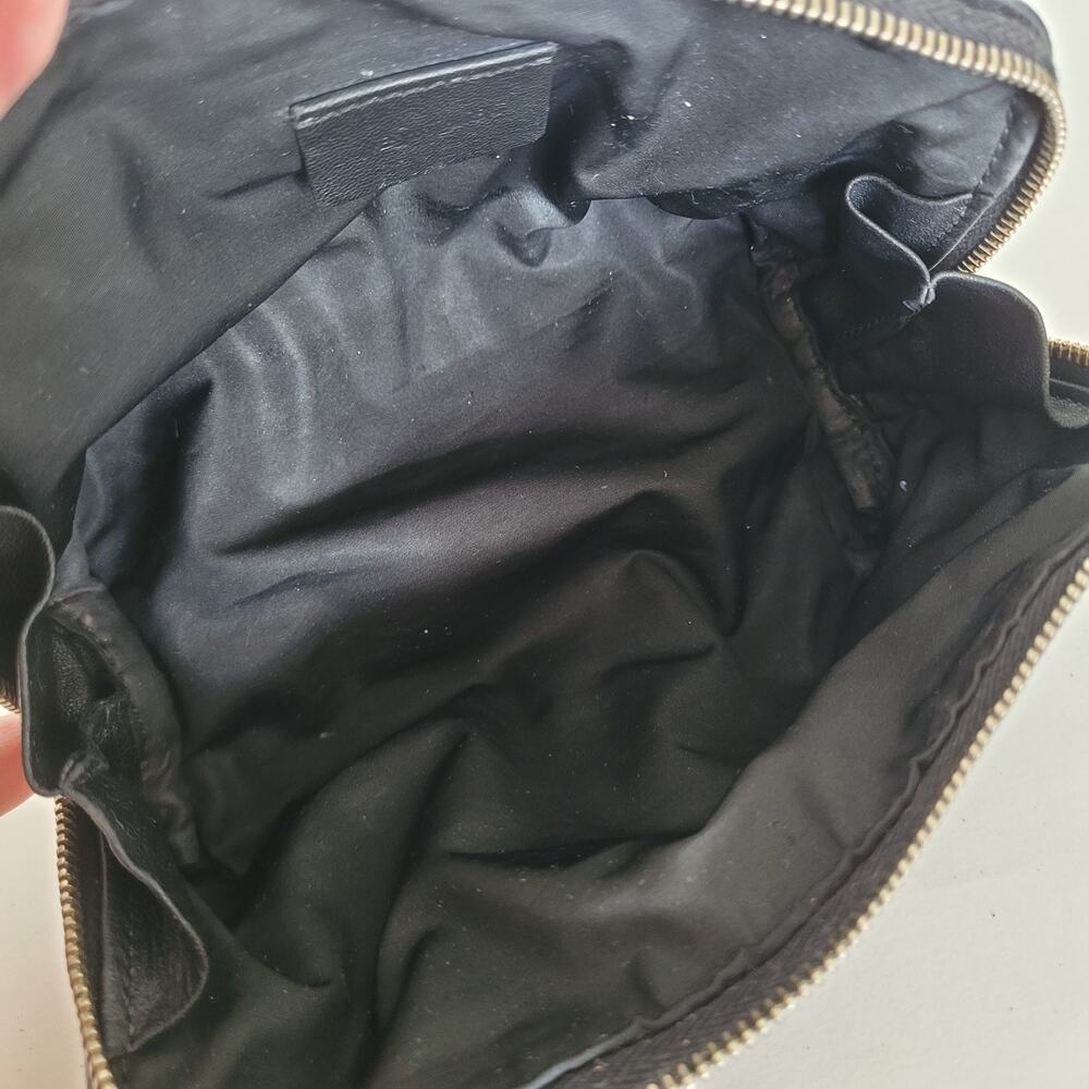 Vintage Yves Saint Laurent YSL Black Leather Cosmetic Pouch Clutch Bag Italy - Picture 3 of 16